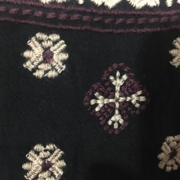 *3/$15 AEO Black Long Sleeve Embroidered Boho Dress - Picture 5 of 8